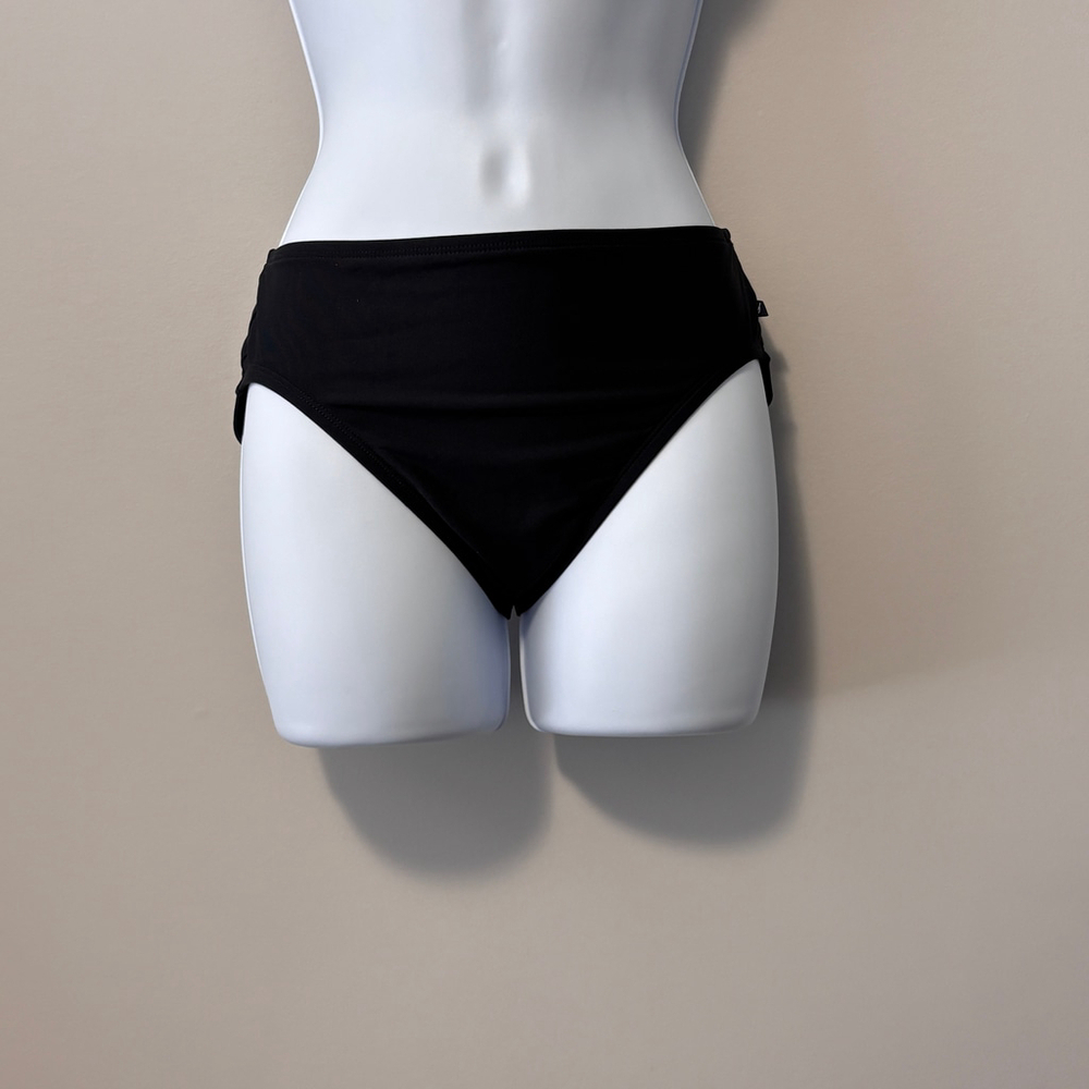 Nautica Women's Size 6 Solid Black Designer Bikini Bottoms NWT